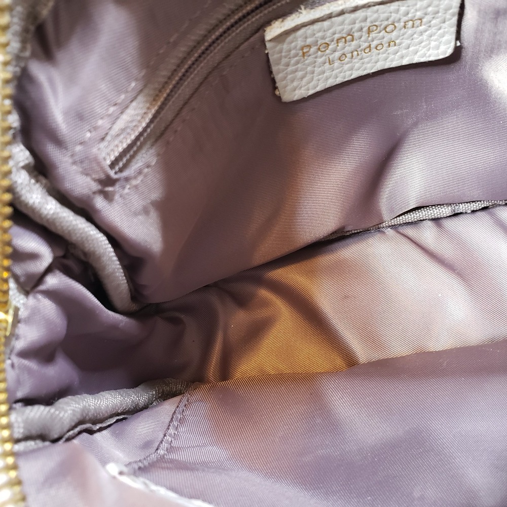 Pom Pom London Leather Westminster Messnger Bag Stone w/ Matching Crossbody READ - Picture 9 of 12